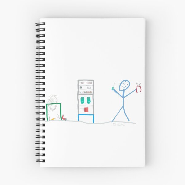 Item preview, Electrician Stickfigure  electricity cable installation Work job  designed and sold by KlareLinie.