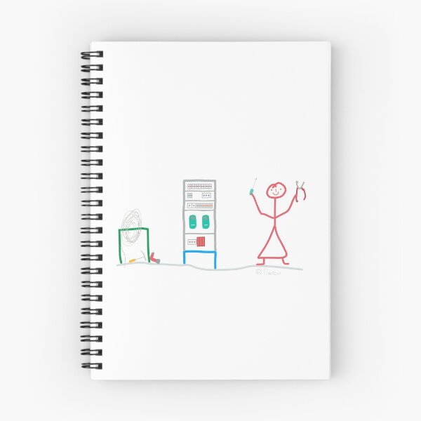 Item preview, Electrician Stickfigure  electricity cable installation Work job  designed and sold by KlareLinie.