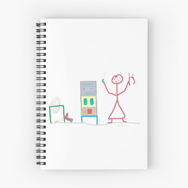 Item preview, Electrician Stickfigure  electricity cable installation Work job  designed and sold by KlareLinie.
