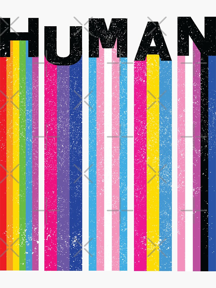 human lgbt pride flags sticker for sale by geektopia  redbubble