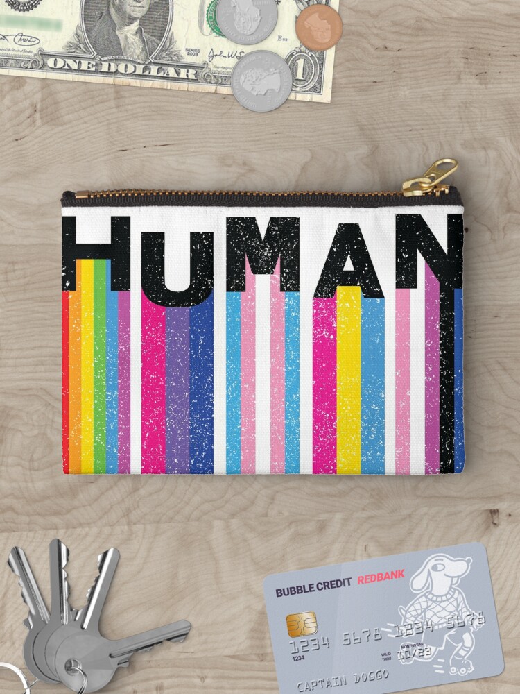 LGBT Metallic Zipper Clutch Rainbow Pattern Clutch Pride 