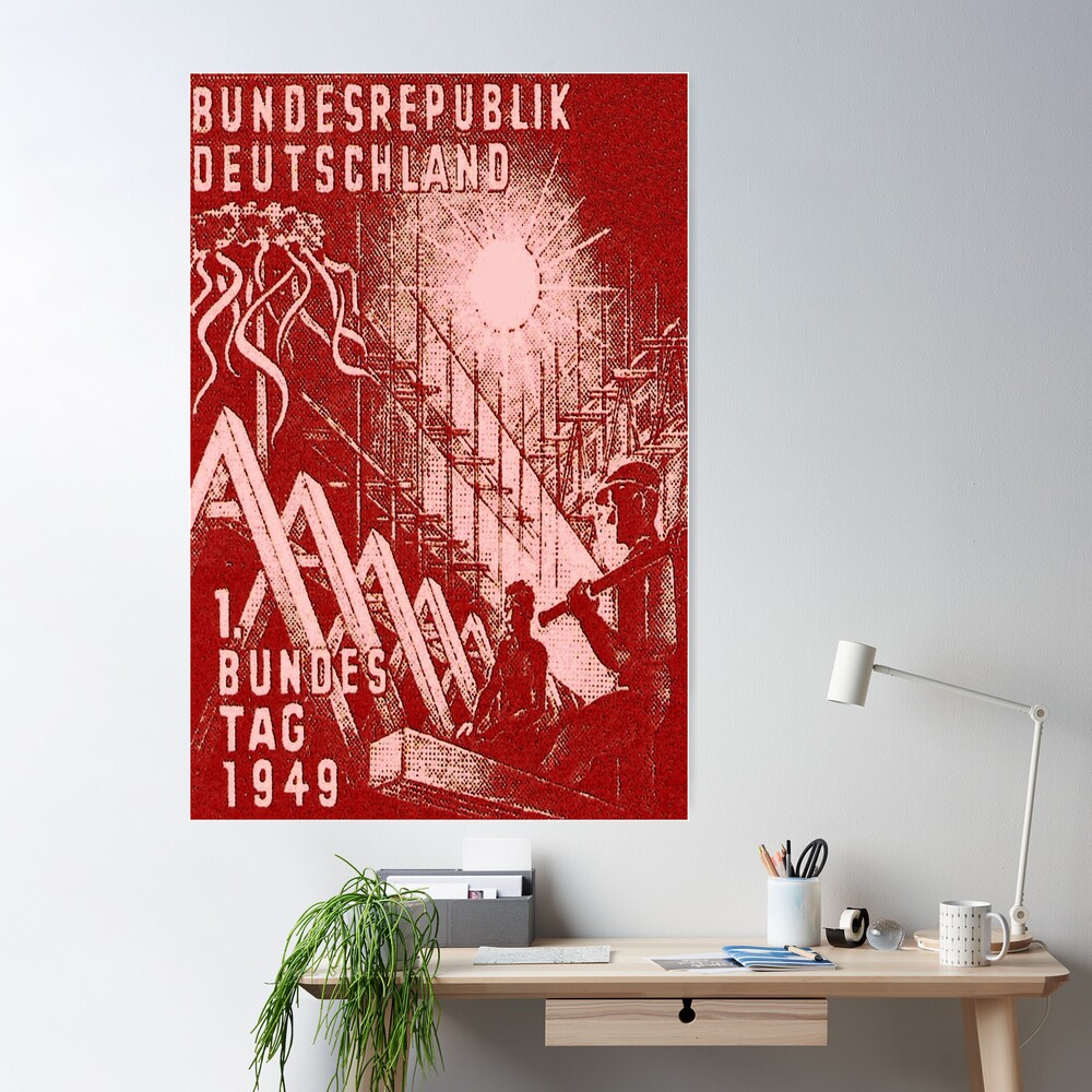 First Day of Post-War German Parliament, 1949. Poster