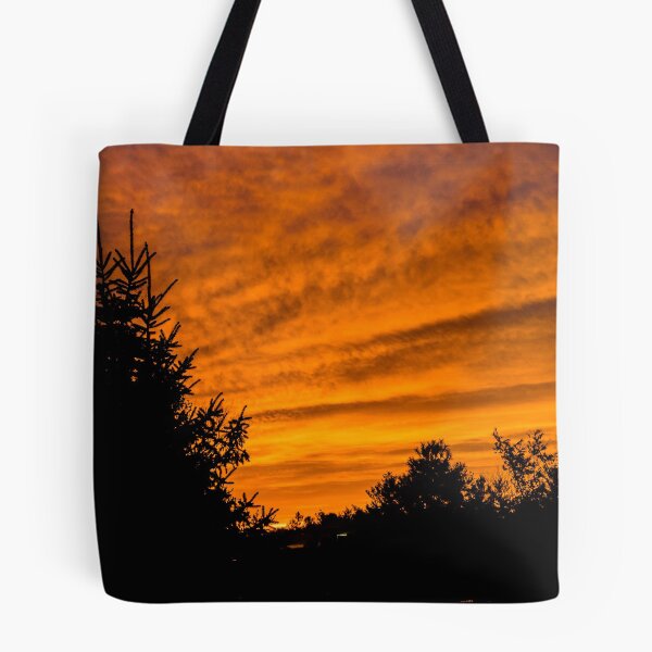 Item preview, Orange Sunset Behind Evergreen designed and sold by CJ Lather.