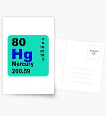 Mercury periodic Table of elements Postcards