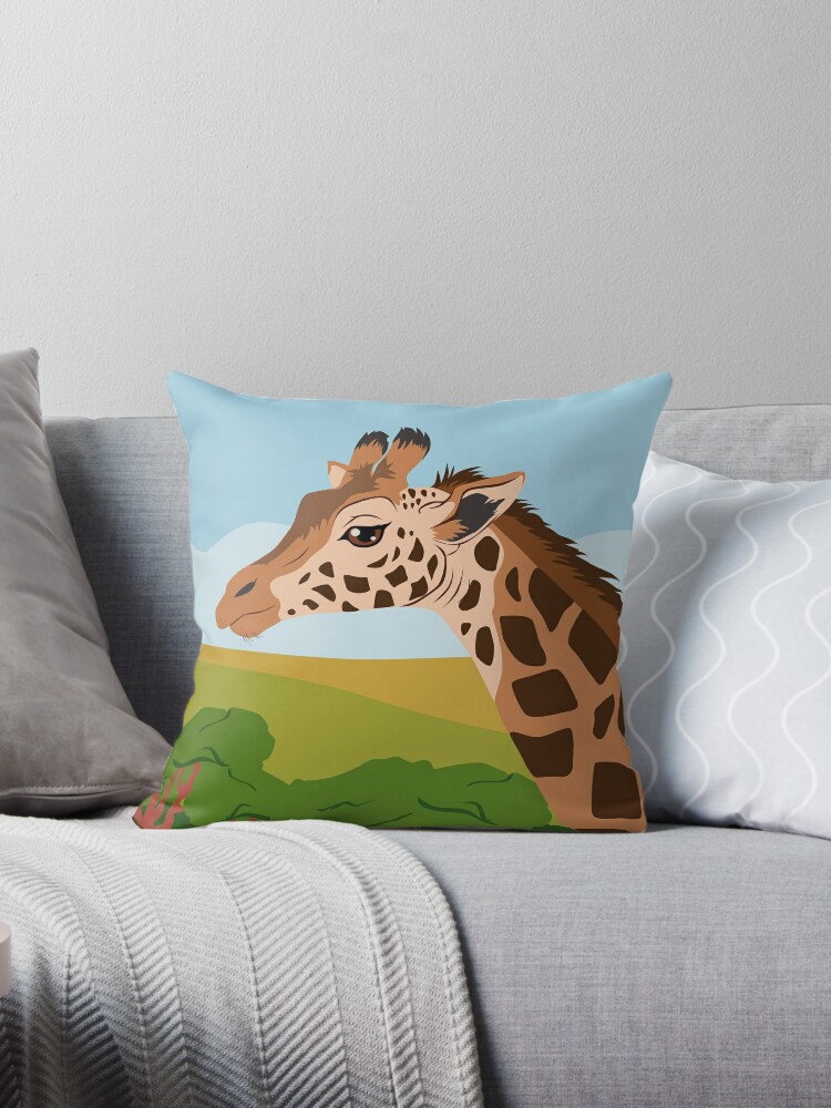 Giraffe Throw Pillow By Thekohakudragon Redbubble   Throwpillow,small,750x1000 Bg,f8f8f8.u5 