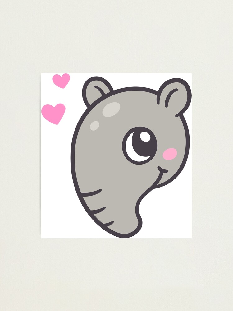 Cute cartoon tapir face Photographic Print for Sale by irmirx