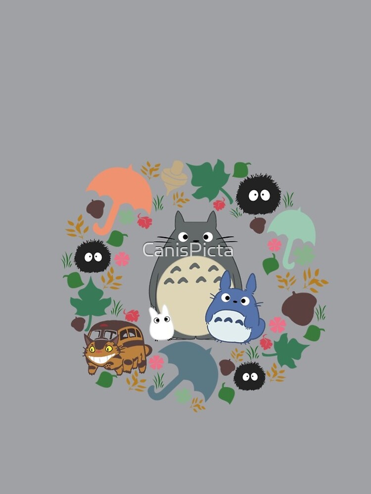 Mein Nachbar Totoro Kranz - Anime, Catbus, Ruß Sprite, Blau Totoro, Weiß Totoro, Senf, Ocker, Regenschirm, Manga, Hayao Miyazaki, Studio Ghibl von CanisPicta