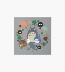 Mein Nachbar Totoro Kranz - Anime, Catbus, Ruß Sprite, Blau Totoro, Weiß Totoro, Senf, Ocker, Regenschirm, Manga, Hayao Miyazaki, Studio Ghibl Galeriedruck