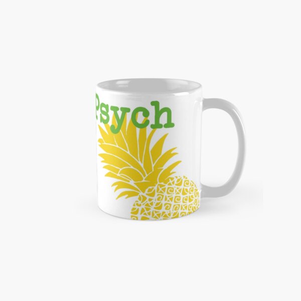 Minimalist Psych TV Show Pop Culture Lime Yellow Fun Green Pineapple Classic Mug