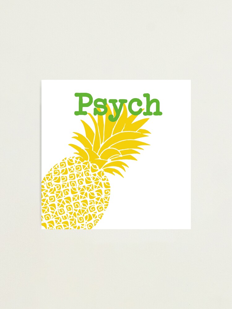 Photographic Print, Minimalist Psych TV Show Pop Culture Lime Yellow Fun Green Pineapple designed and sold by CanisPicta