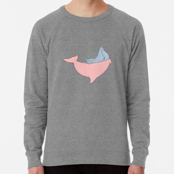Newborn Dolphin with Pink Blanket Lightweight Sweatshirt