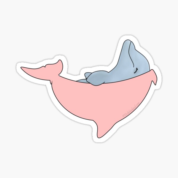 Newborn Dolphin with Pink Blanket Sticker