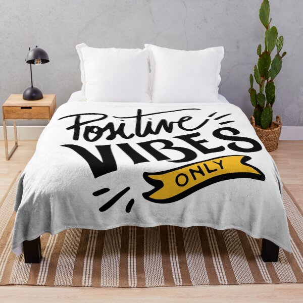 Positive Vibes Only Throw Blanket