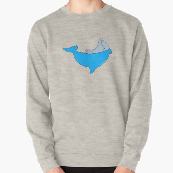 Baby Dolphin with Blue Blanket Pullover Sweatshirt