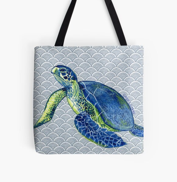 Turtle Dude All Over Print Tote Bag