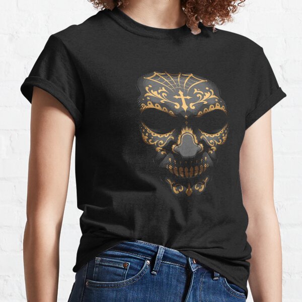 Dia De Los Dodger Halloween Sugar Skull T Shirt Mens Tee Shirt S