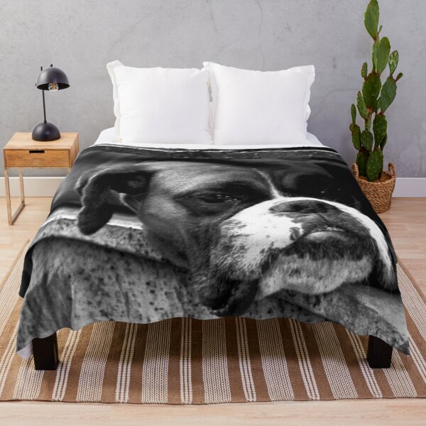 Boxer Dog On Windowsill Throw Blanket