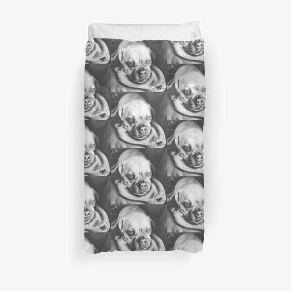 Contemplative Puggle Dog Duvet Cover