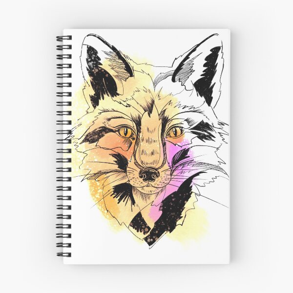 Item preview, Cute Fox Sketch and Watercolor Spots designed and sold by meridiem.
