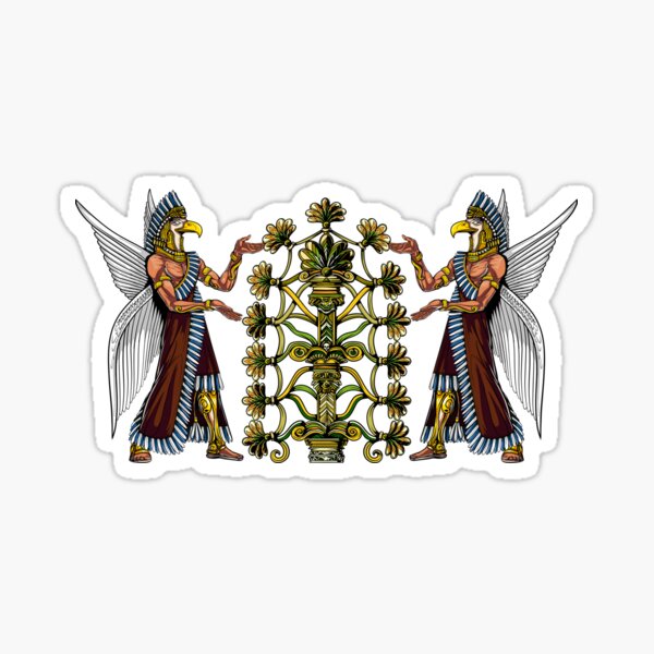 Assyrian Tree of Life and Apkallu Sticker for Sale by David Djukic