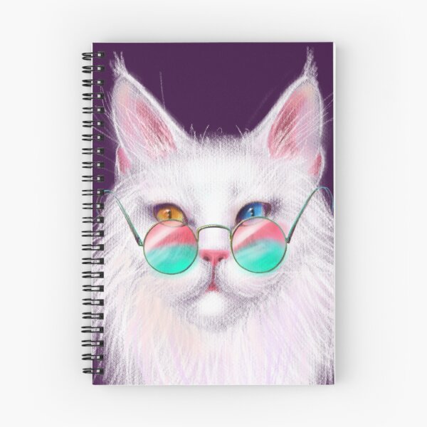 Item preview, White Maine Coon Cat with Different-Colored Eyes designed and sold by meridiem.