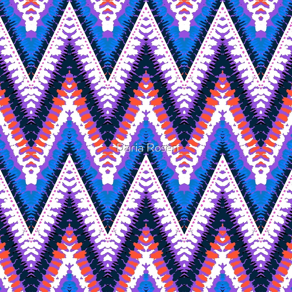 "Bohemian print with chevron pattern in purple" by Daria Rosen Redbubble