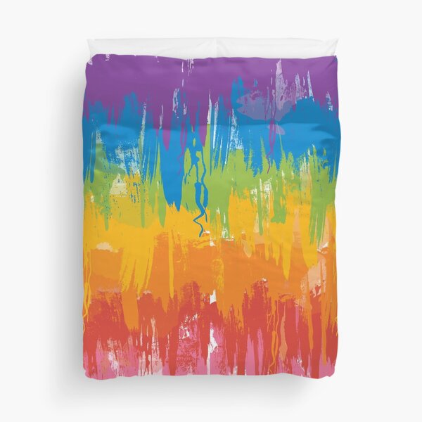 Painted rainbow sunset Duvet Cover
