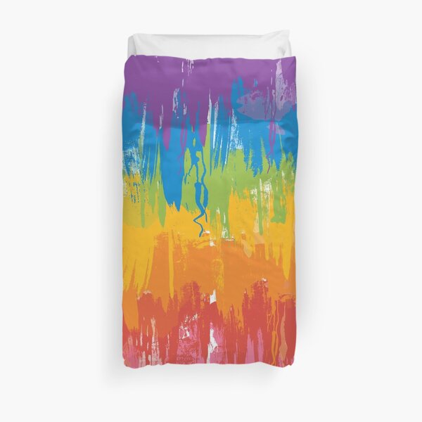 Painted rainbow sunset Duvet Cover