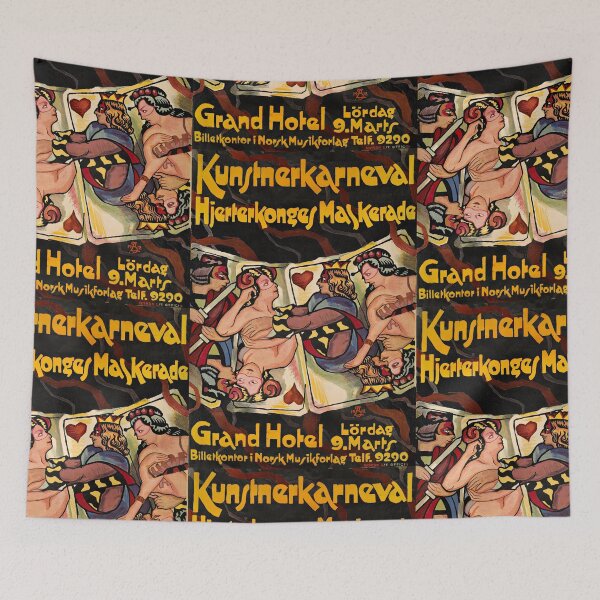 Item preview, Vintage German Kunsterkarneval Masquerade Carnival Poster designed and sold by Vintage Designs +.