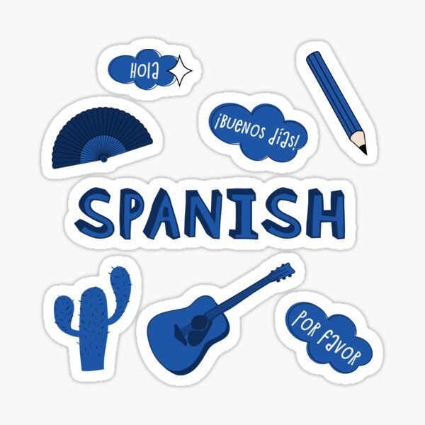 Item preview,  Blue Spanish Language School Subject Sticker Pack designed and sold by The-Goods.