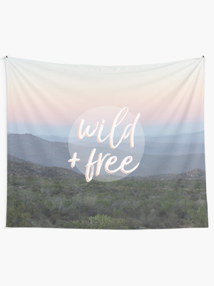 Alternate view of Wild and free serene landscape Tapestry