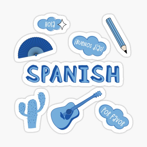 Item preview, Light Blue Spanish Language School Subject Sticker Pack designed and sold by The-Goods.