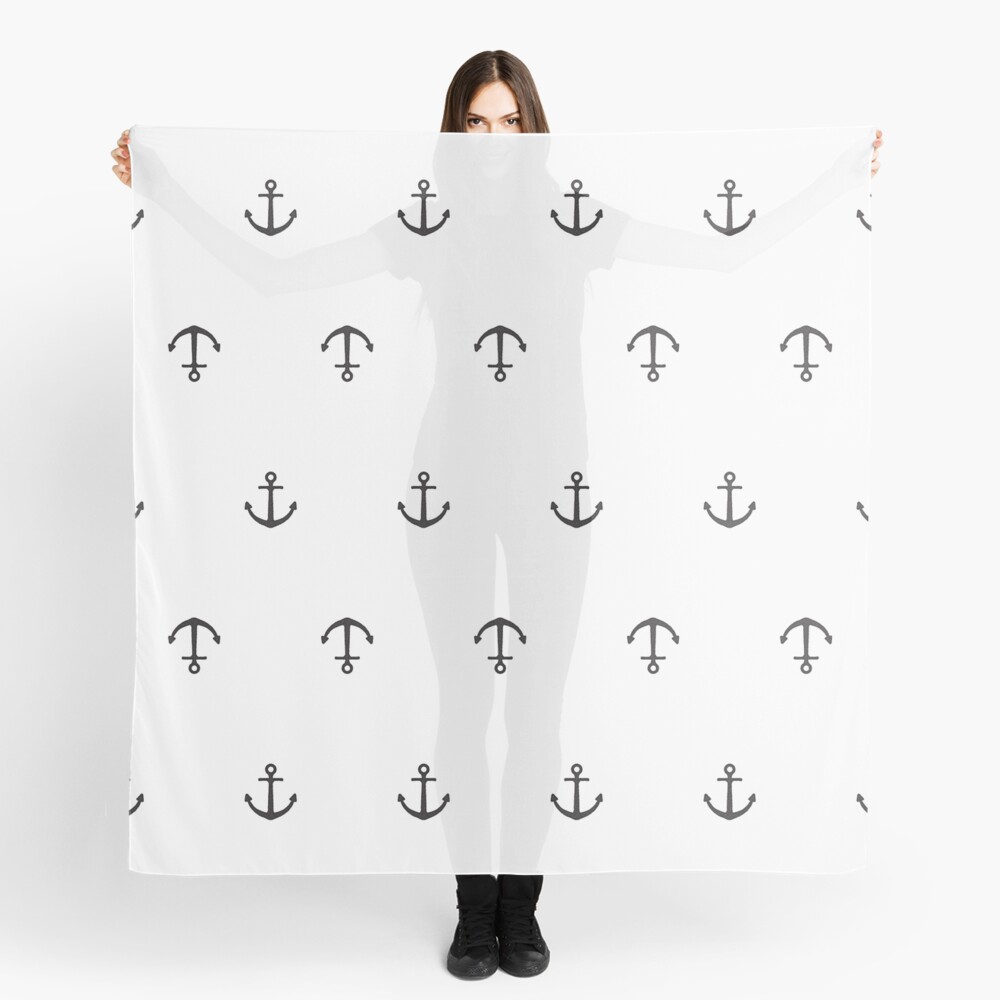 Many stamped black anchors Scarf