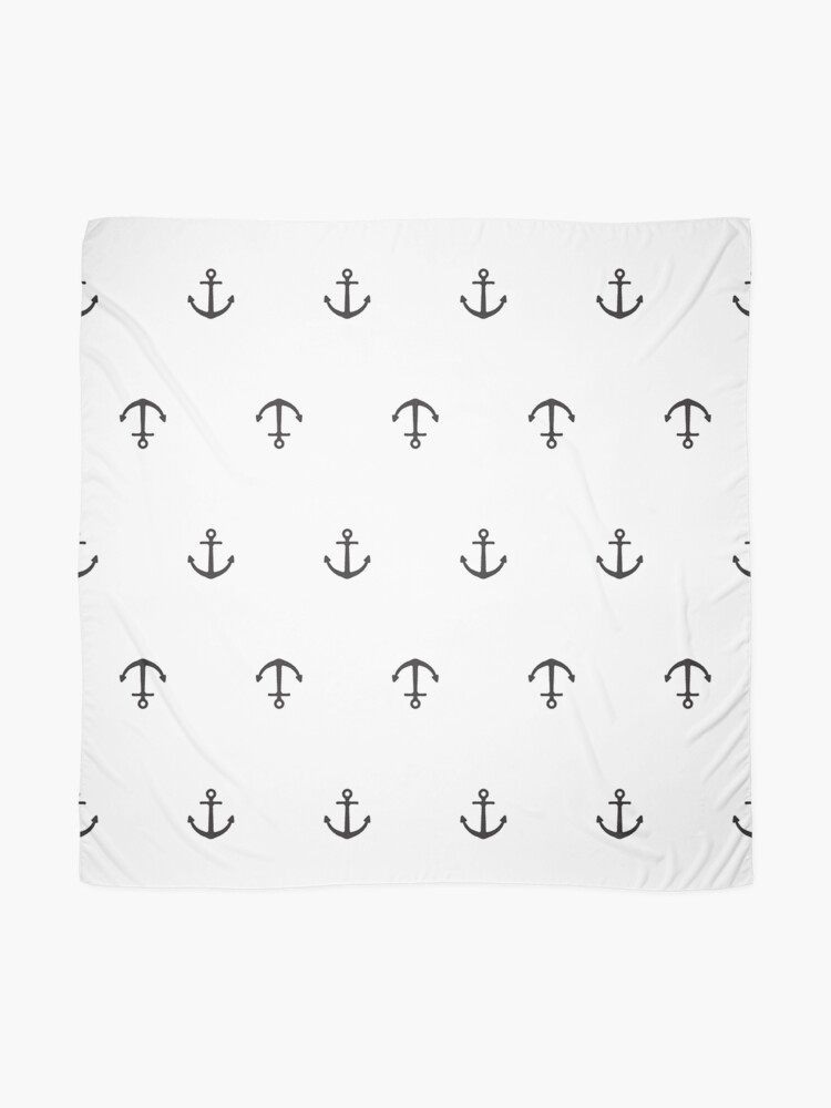 Alternate view of Many stamped black anchors Scarf