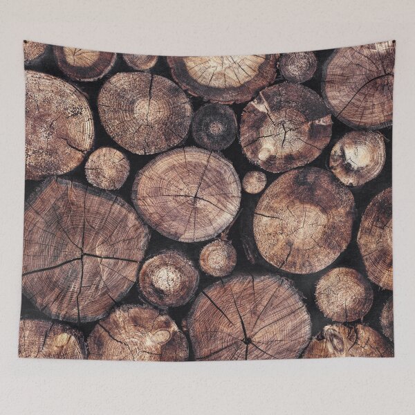 Item preview, The Wood Holds Many Spirits // Vintage Moody Spiritual Forest Texture Lodge Logs With Cascadia Cabin Tree Souls designed and sold by Tordis Kayma.
