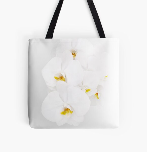 White orchids All Over Print Tote Bag