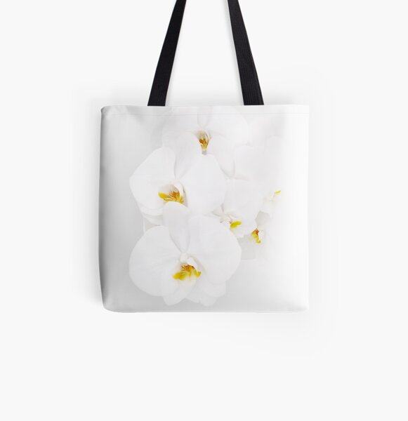 White orchids All Over Print Tote Bag
