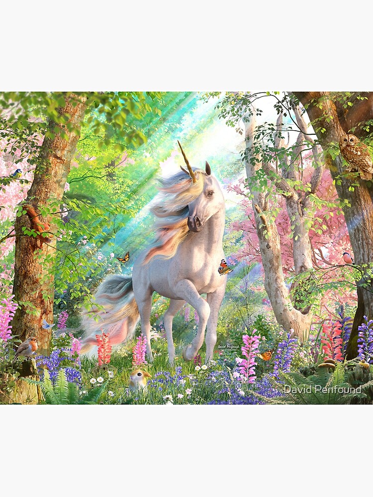 Disover Unicorn Enchanted Forest Shower Curtain