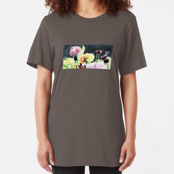 Pink & Yellow Flowers Slim Fit T-Shirt