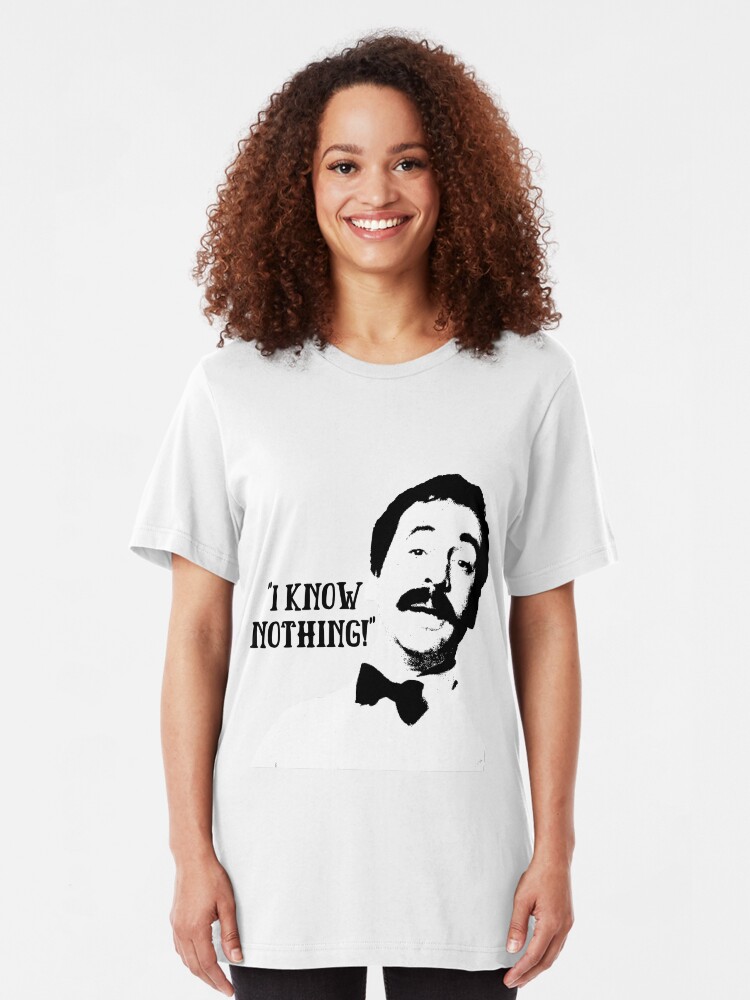 "I Know Nothing! Manuel Fawlty Towers Quote & Graphic" Tshirt by