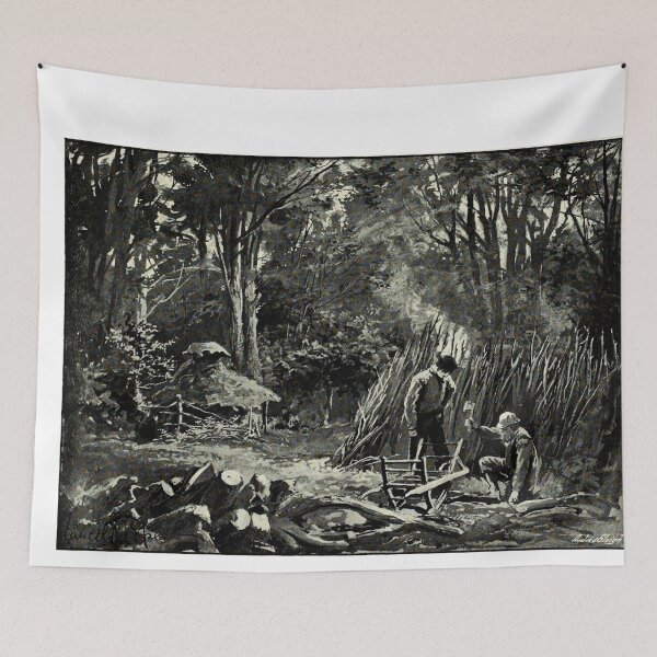 Item preview, Men In the woods chopping logs designed and sold by Vintage Designs +.