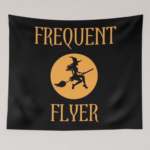 Item preview, Frequent Flyer Funny Halloween Witch Flying on Broomstick designed and sold by mrhighsky.