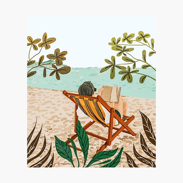 Vacay Book Club #illustration #tropical Photographic Print