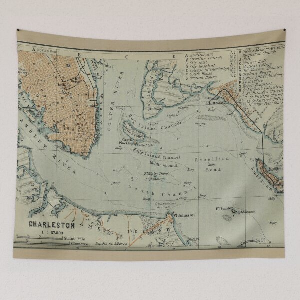 Item preview, Vintage Map of Charleston SC Harbor (1904) designed and sold by BravuraMedia.