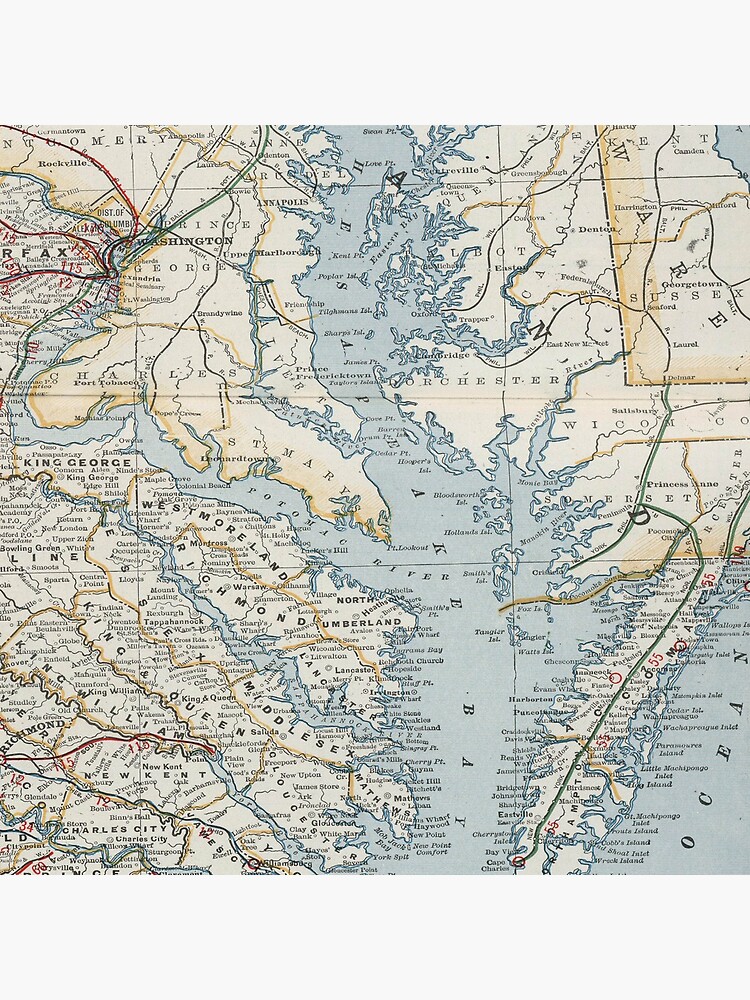 Vintage Map of the Chesapeake Bay (1901) by BravuraMedia