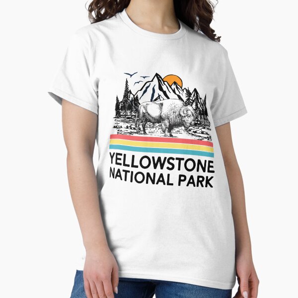 Item preview, Vintage Yellowstone National Park Retro 80s Mountains T-Shirt Tee Gifts designed and sold by mrsmitful.