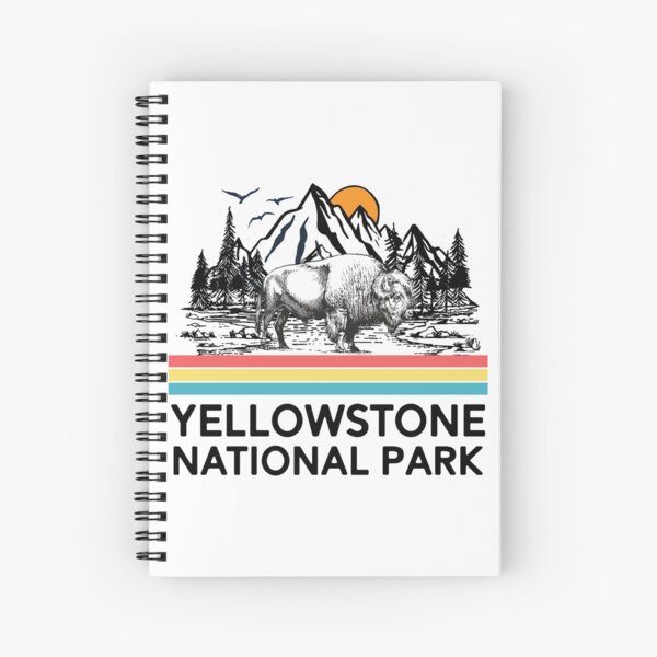 Vintage Yellowstone National Park Retro 80s Mountains T-Shirt Tee Gifts Spiral Notebook