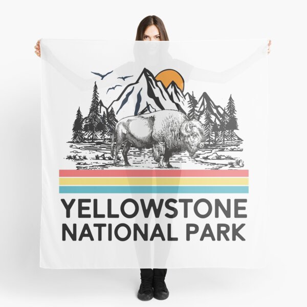 Vintage Yellowstone National Park Retro 80s Mountains T-Shirt Tee Gifts Scarf