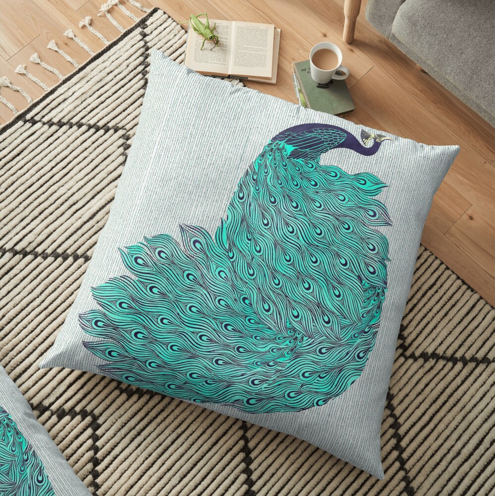 A very, very peacock Floor Pillow