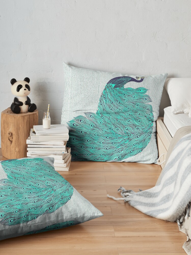 Alternate view of A very, very peacock Floor Pillow